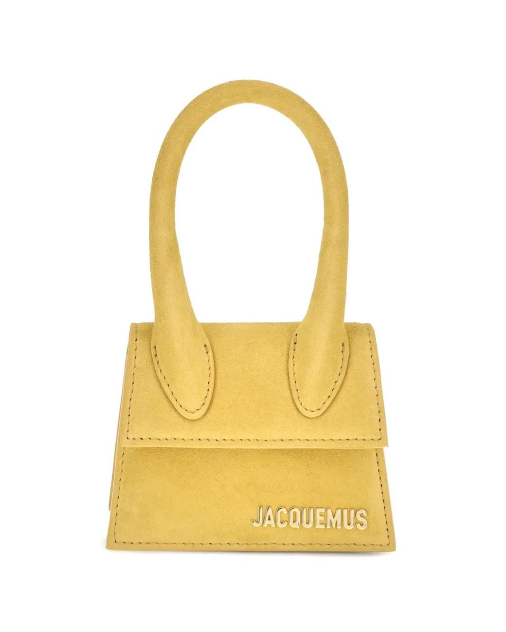 Jacquemus Yellow Le Chiquito Mini Signature Suede Handbag