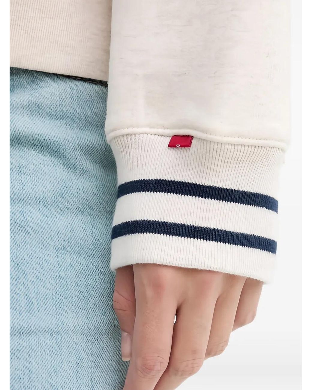 Levi's White Print Ribbed Sweatshirt