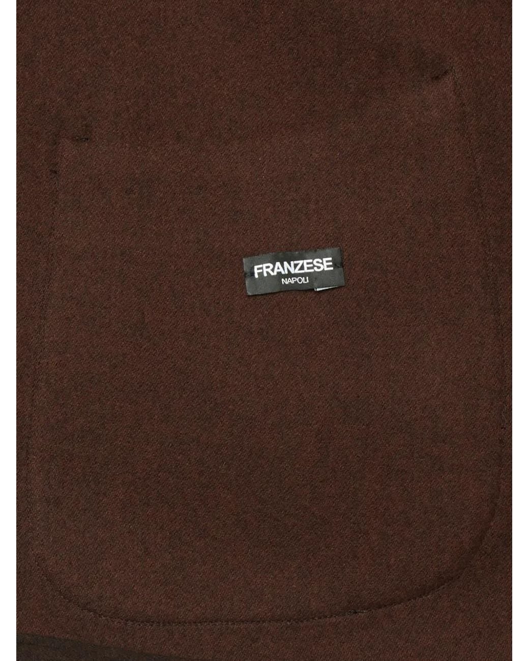 Franzese Collection Brown Wool Overshirt for men
