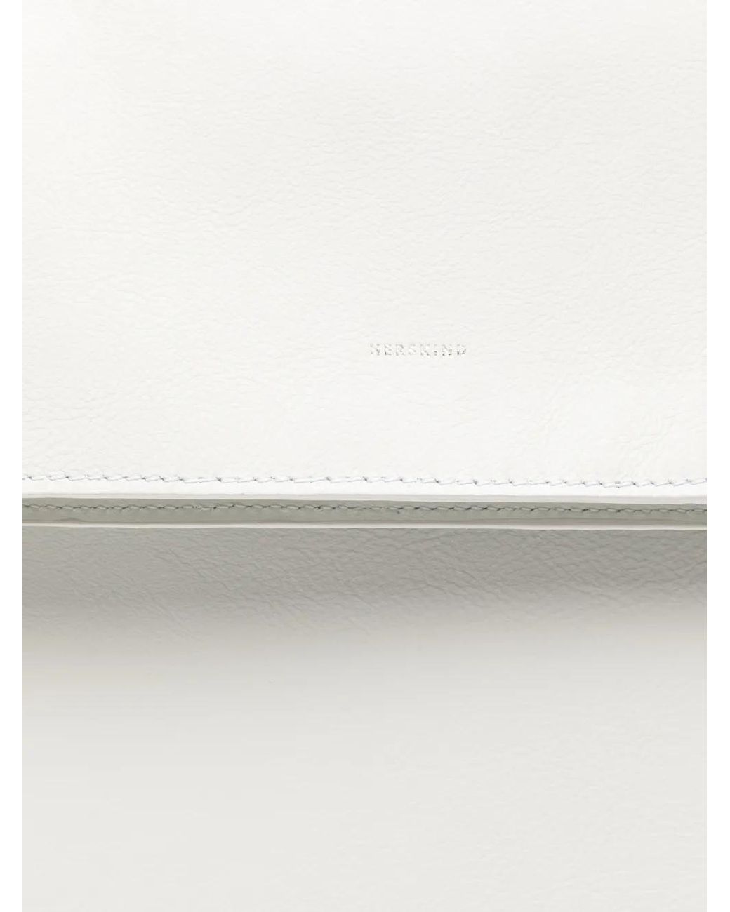 Herskind White Foldover Leather Shoulder Bag