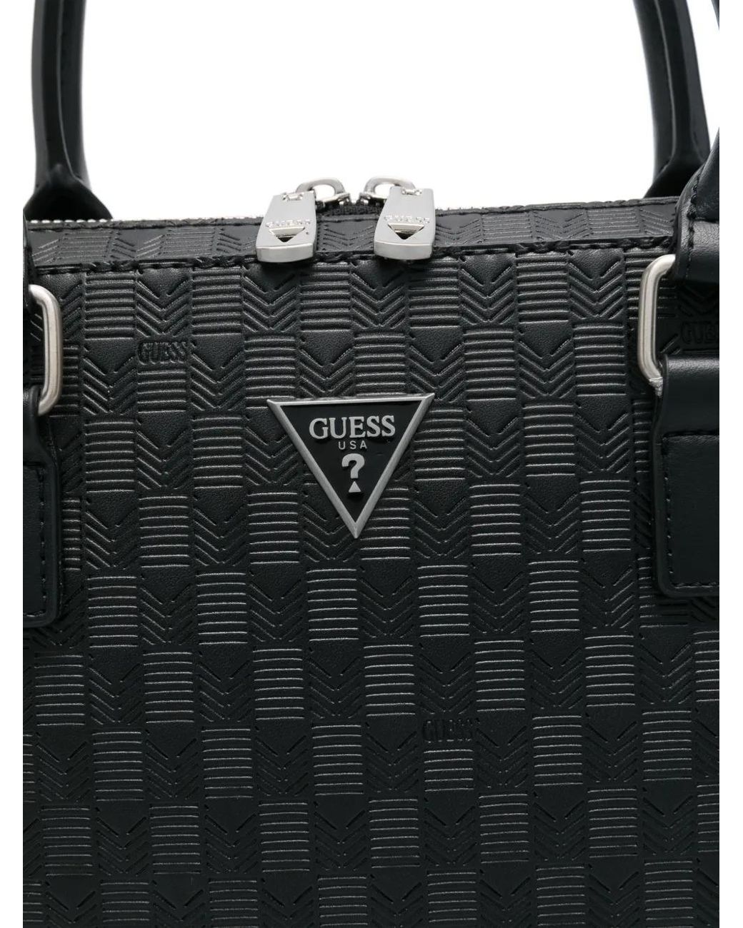 GUESS borsetta G Wave Top Handle Flap Black Logo
