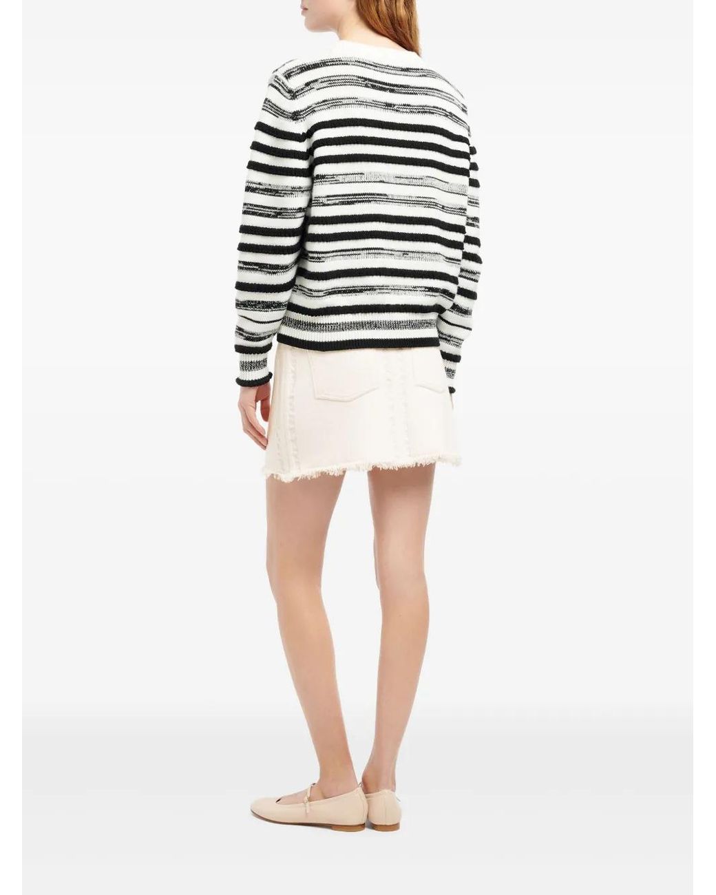 Barrie White Striped Sweater