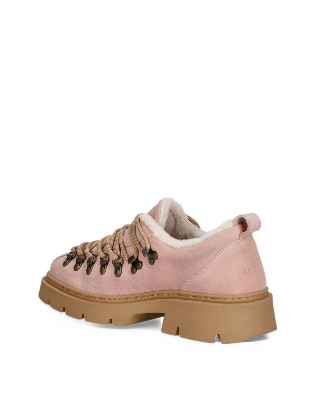 Inuikii Pink Echo Low Lace-Up Bovine Leather Loafers