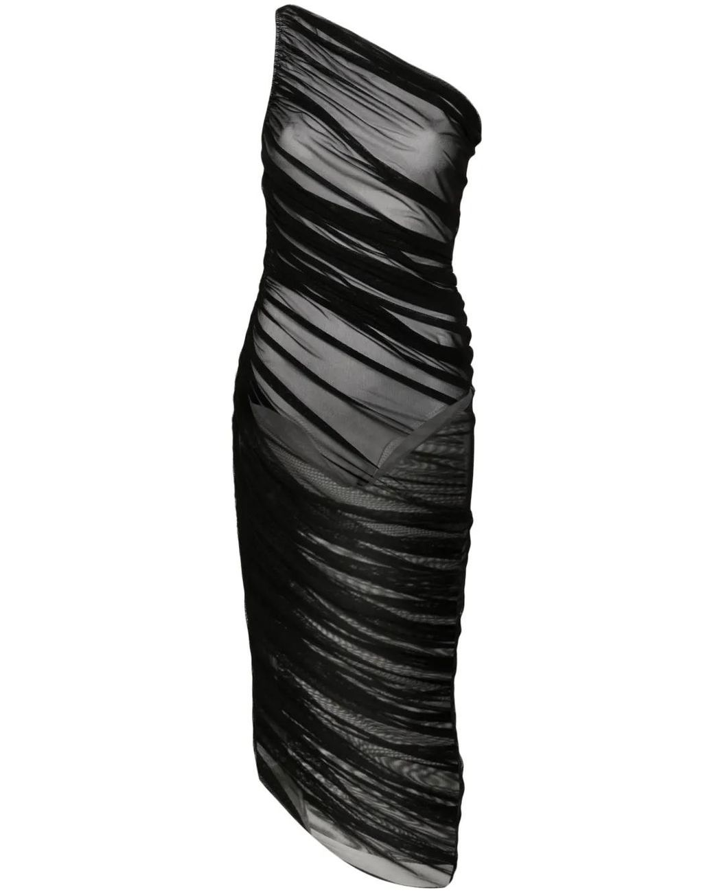 Norma Kamali Black Diana Asymmetric One-Shoulder Gown