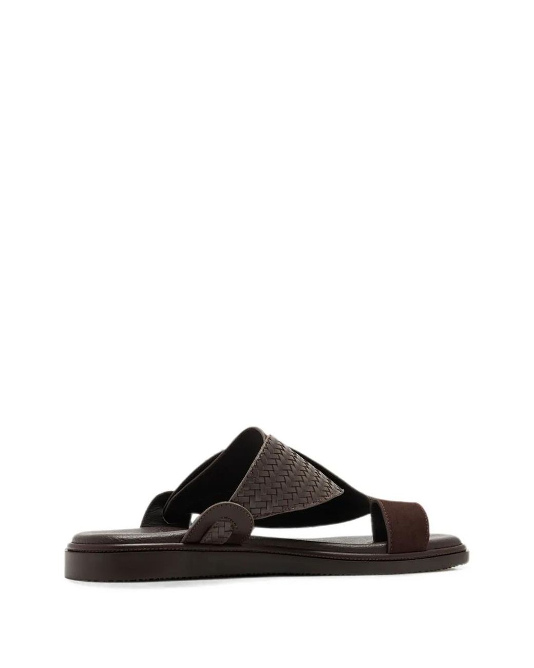 Forsa Brown Woven-Panel Leather Sandals for men