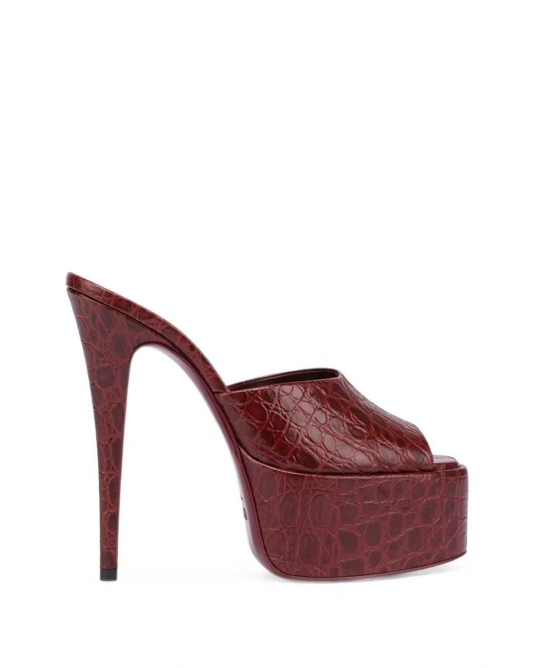 Paris Texas Purple Mules Marina À Plateforme Et Effet Peau De Crocodile