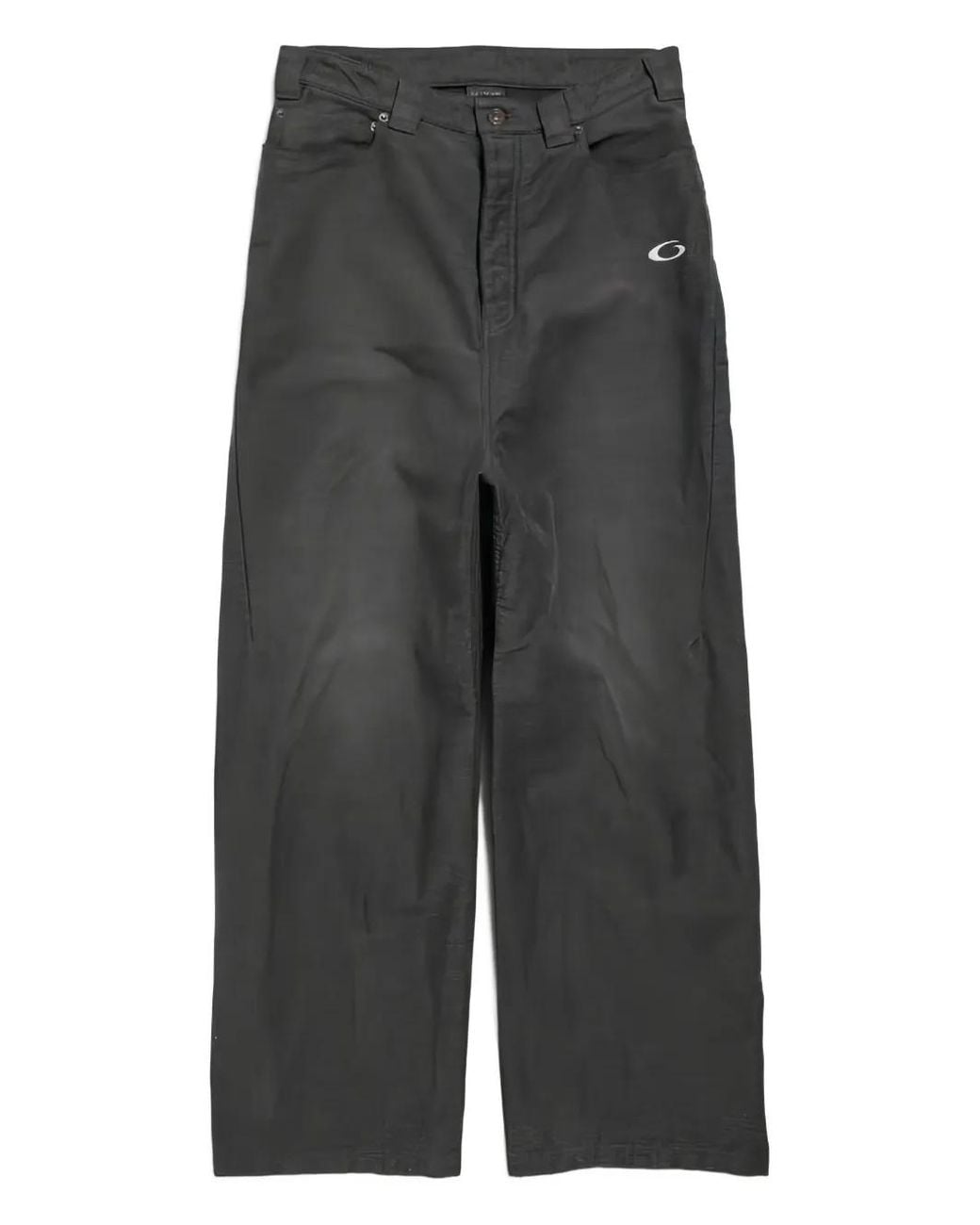 Balenciaga Gray Logo-Embroidered Trousers for men