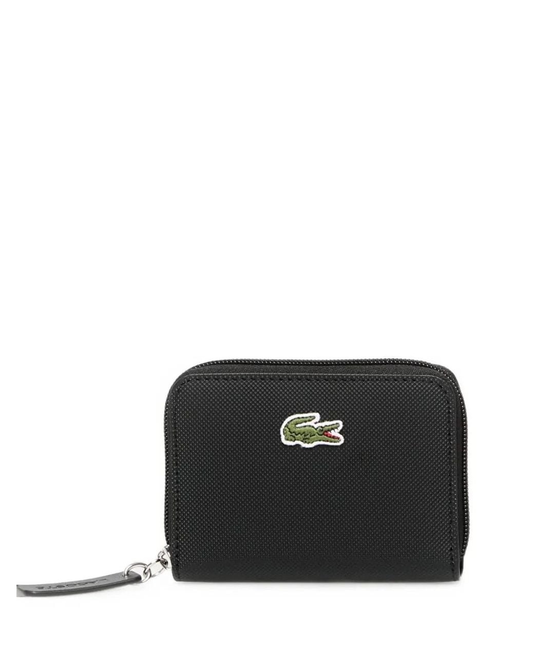 Lacoste Black Logo-Patch Zip-Around Wallet