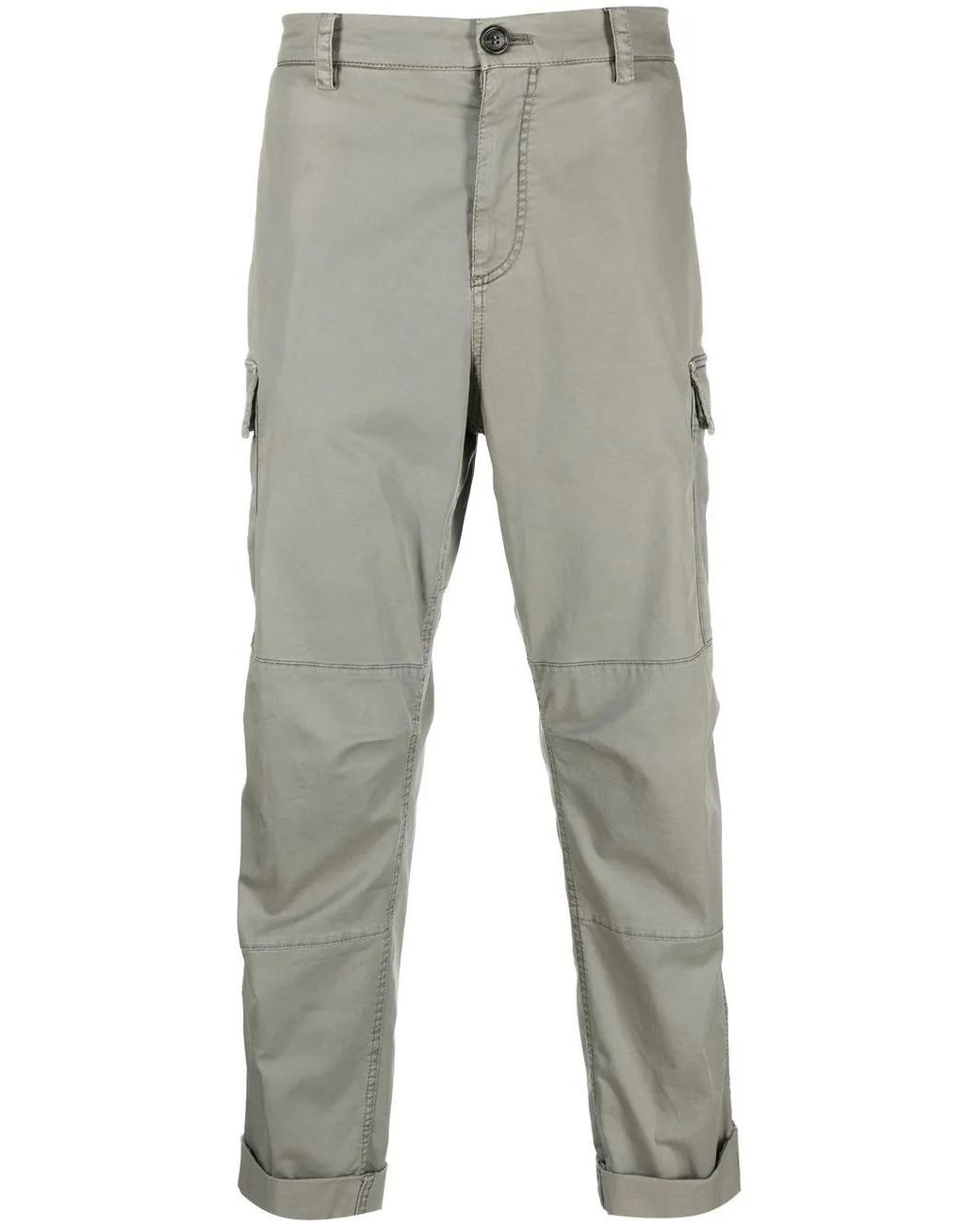 Brunello Cucinelli Gray Tapered-Leg Cargo Trousers for men