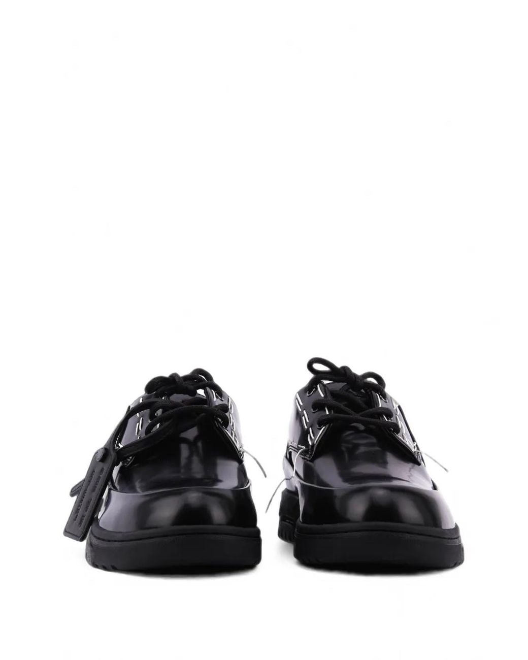 Off-White c/o Virgil Abloh Black Sartorial Contrast-Stitch Derby Shoes for men