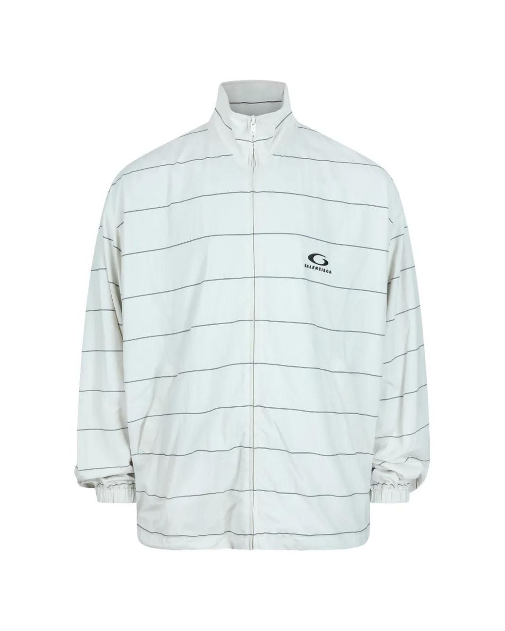 Balenciaga Blue Striped Zip-Up Jacket for men