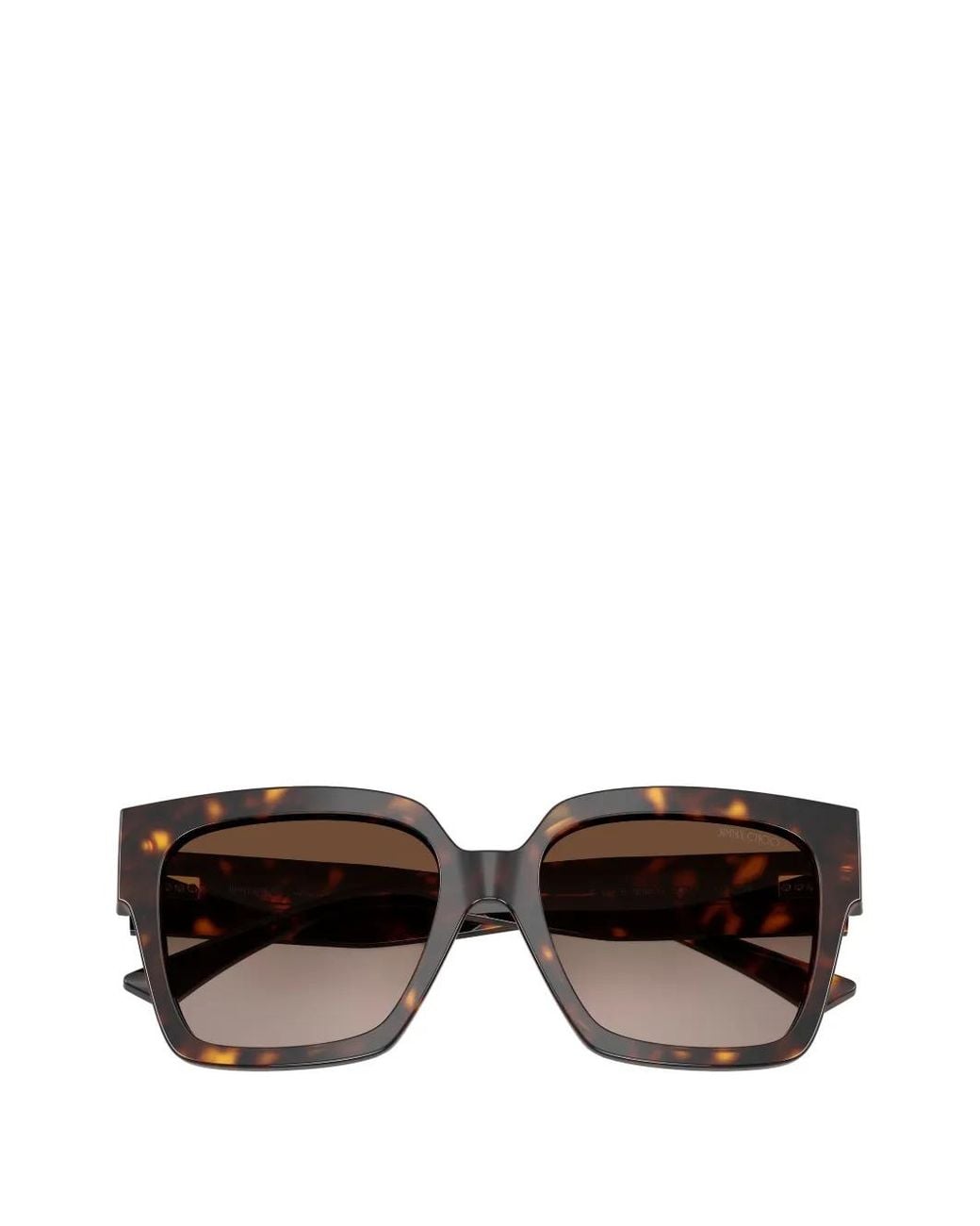 Jimmy Choo Brown Tortoiseshell-Effect Square-Frame Sunglasses