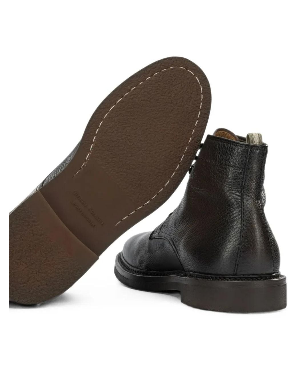 Officine Creative Black Hopkins Lace-Up Leather Boots for men