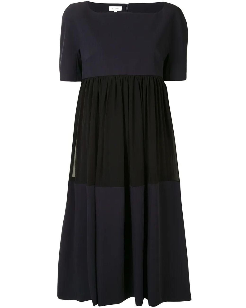 Delpozo Black Colour-Block Midi Dress