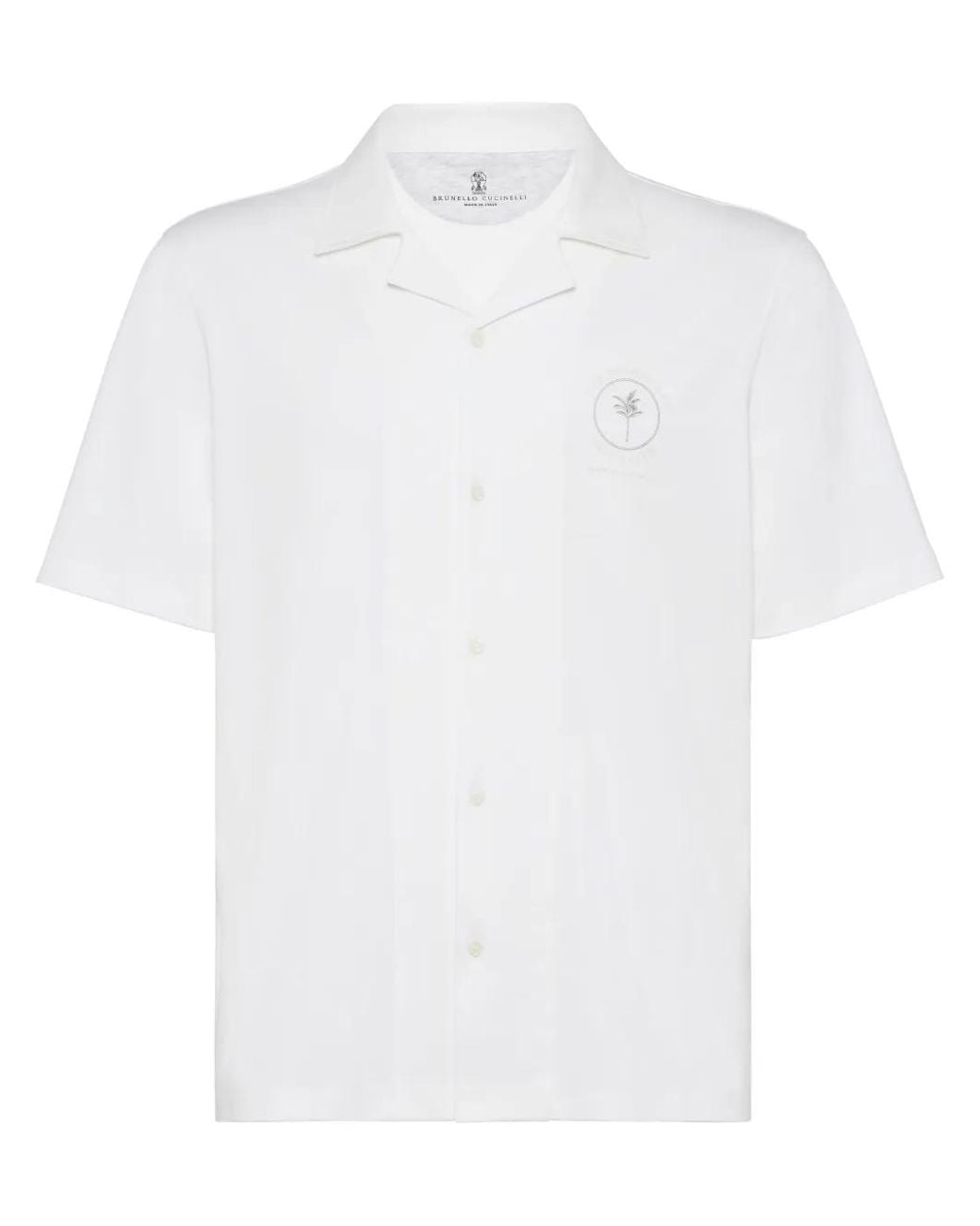 Brunello Cucinelli Overhemd Met Logoprint in het White voor heren