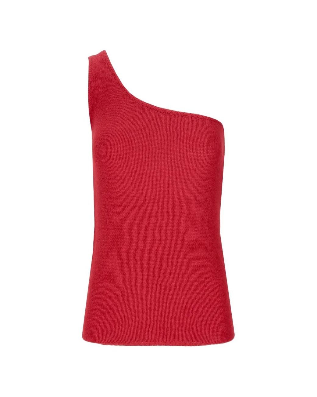 LA ROSE Red Haut En Maille À Une Épaule