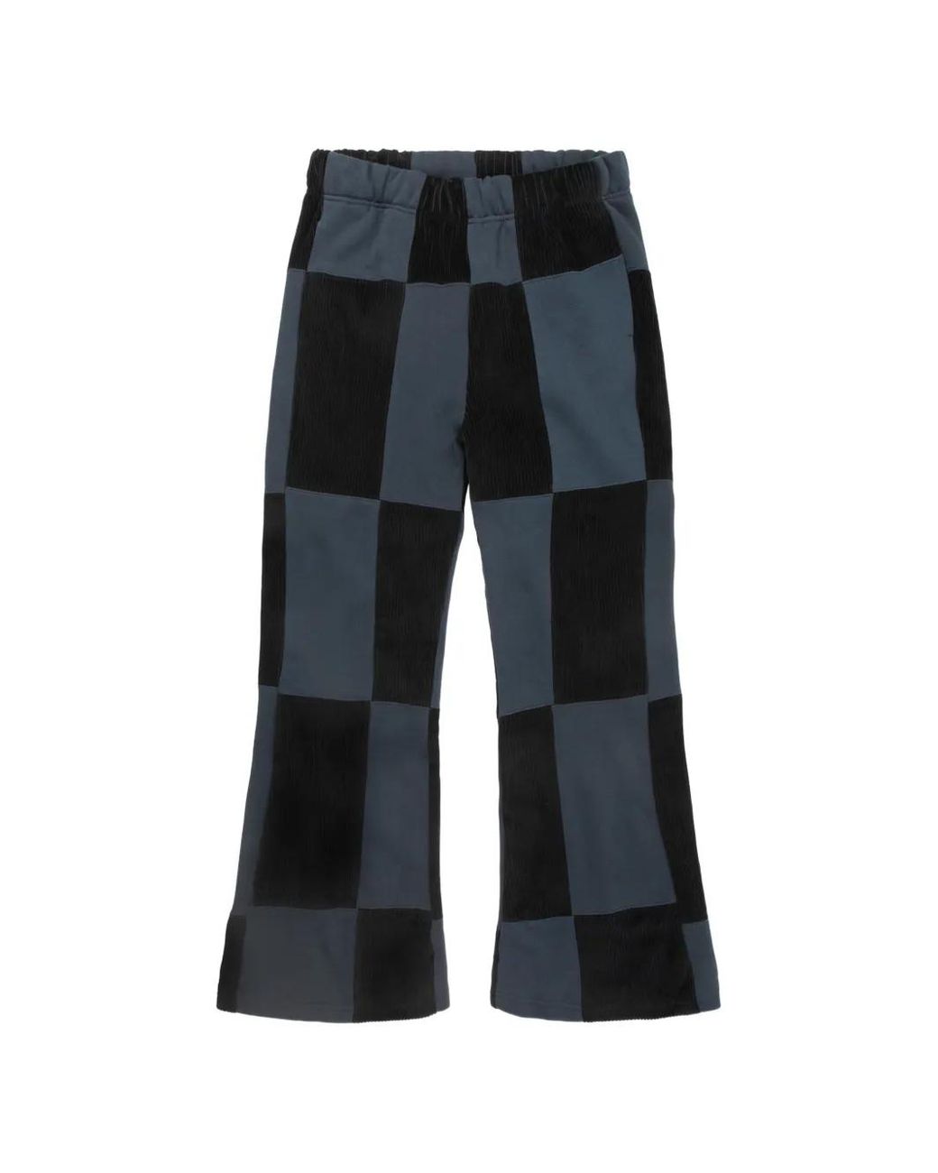 Les Tien Blue Patchwork-Pattern Trousers for men