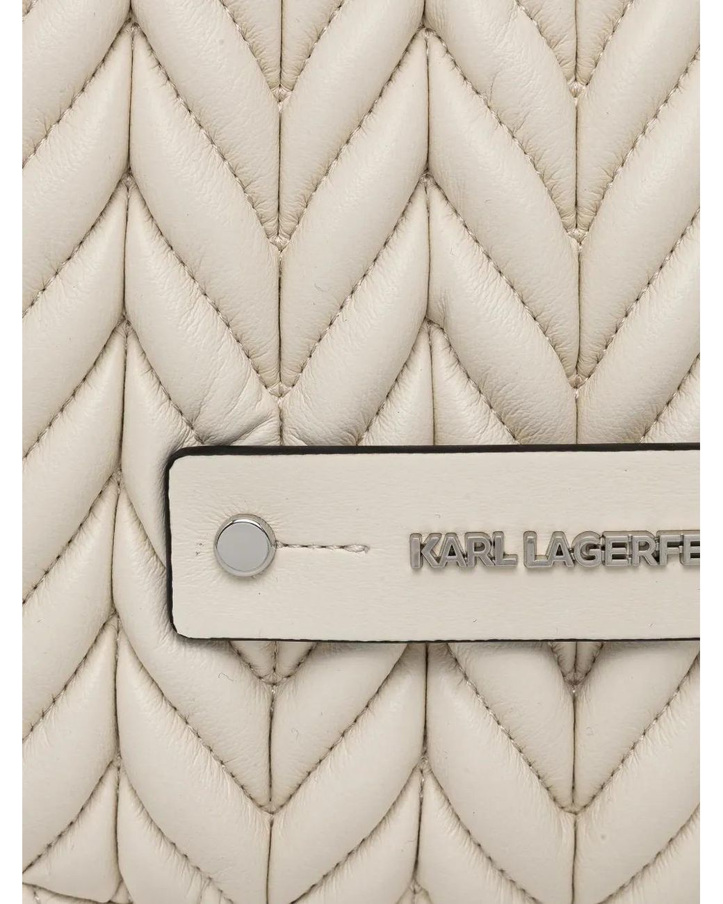 Karl Lagerfeld White K/Weave Small Shoulder Bag
