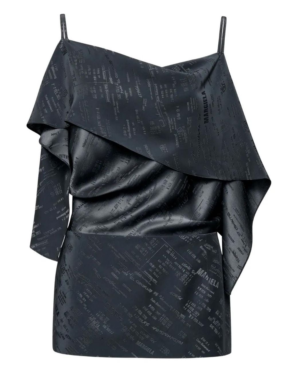 MM6 by Maison Margiela Black Ruffled Open Back Top