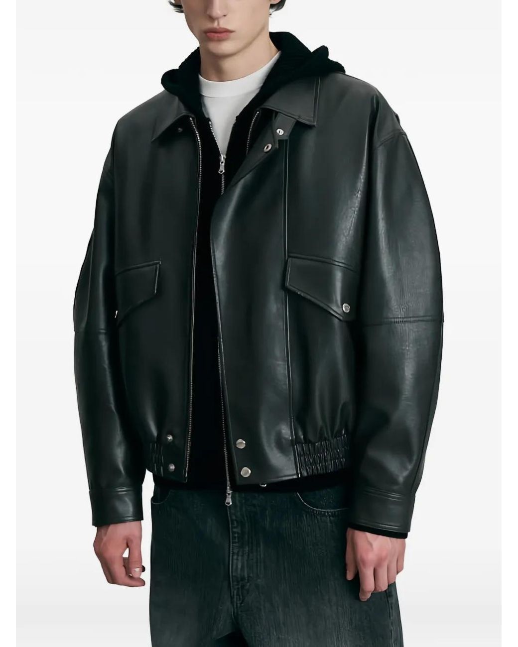 DUNST Black Giacca Cropped Zip-Up Jacket