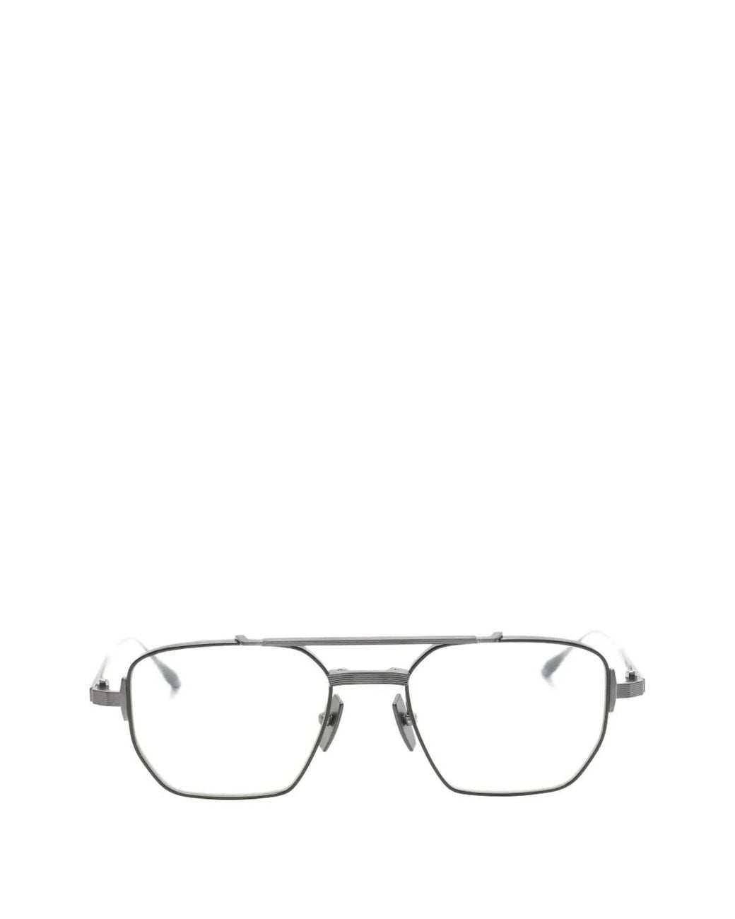 Akoni White Geometric-Frame Double-Bridge Sunglasses