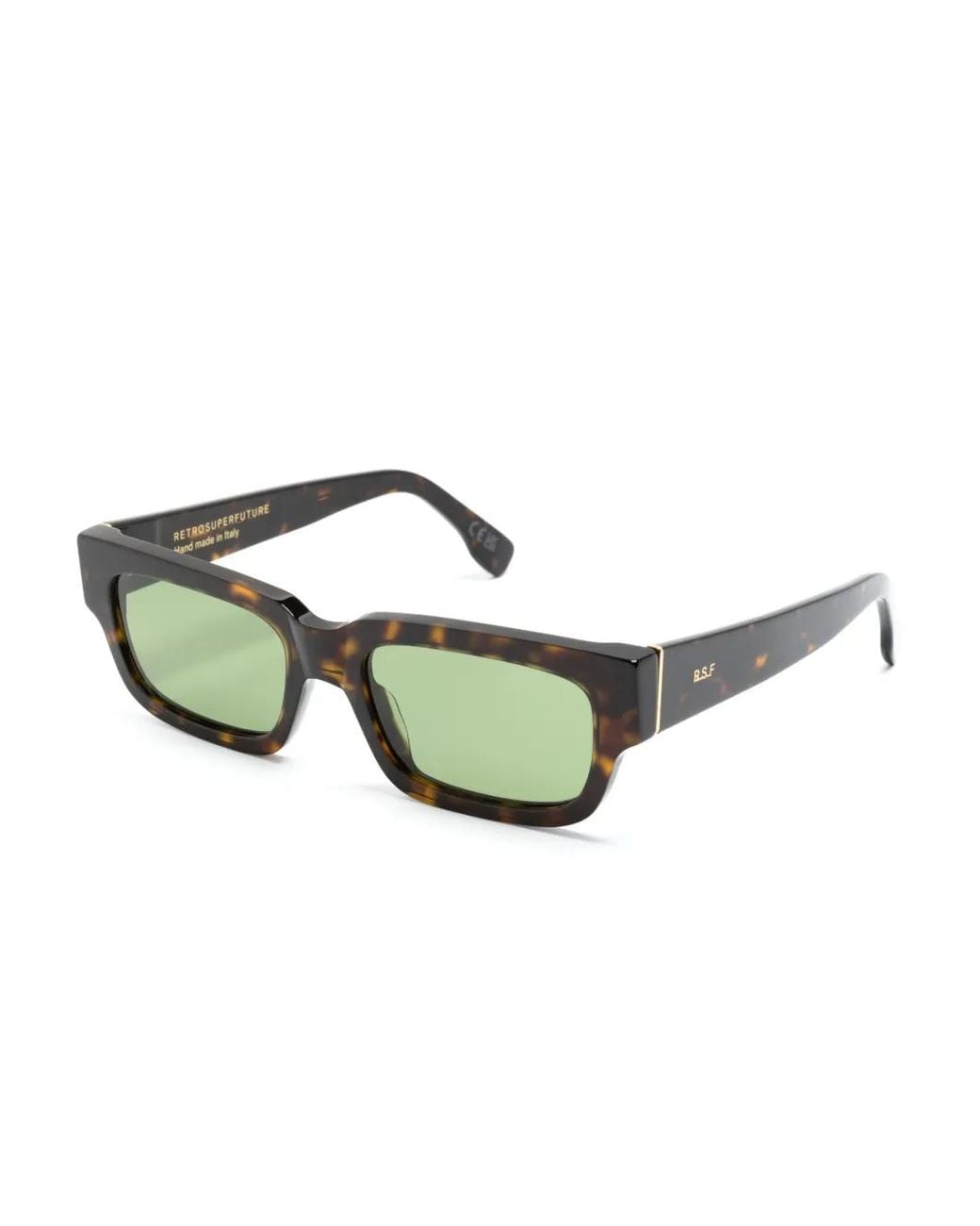 Retrosuperfuture Green Roma Rectangle-Frame Sunglasses