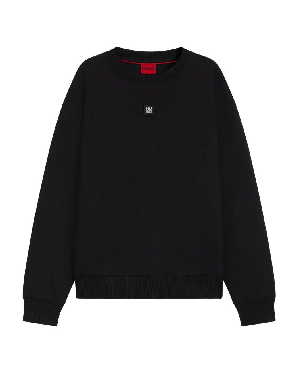 HUGO Black Logo-Patch Sweatshirt for men