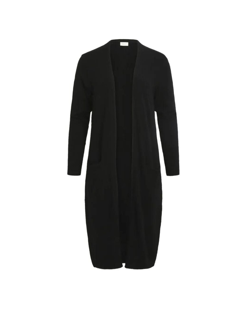 Vila Black Open-Front Longline Cardigan