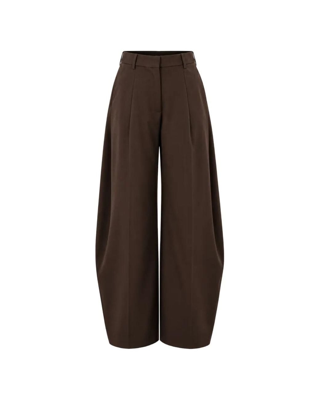 MEIMEIJ Brown Pleated Wide-Leg Trousers