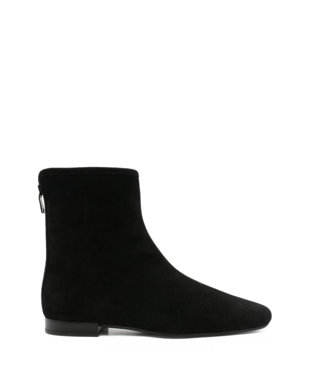 Totême Black Suede Rear-Zip Ankle Boots