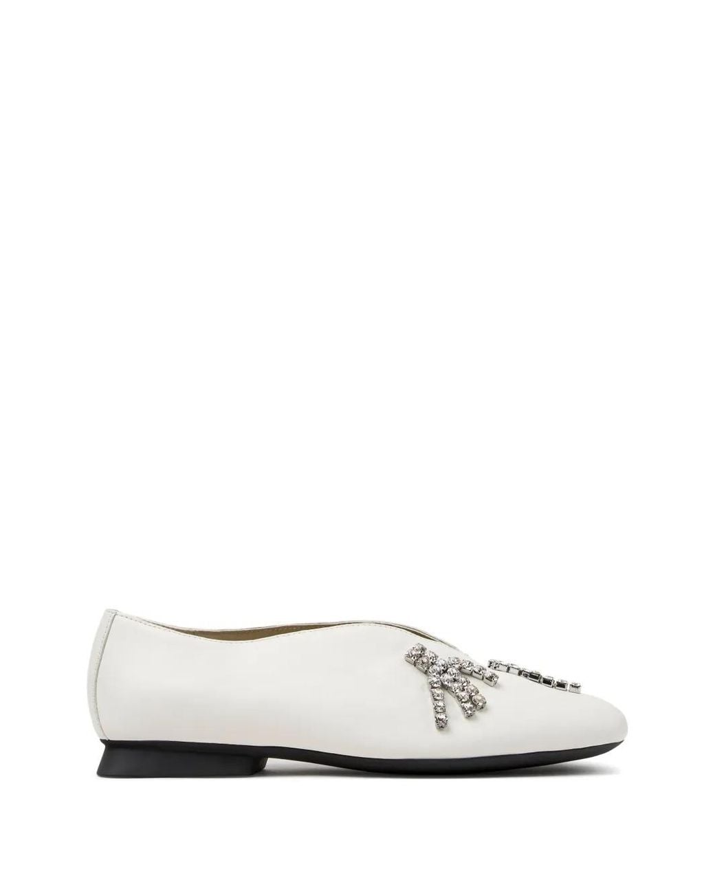 Camper White Casi Myra Crystal-Embellished Ballet Flats