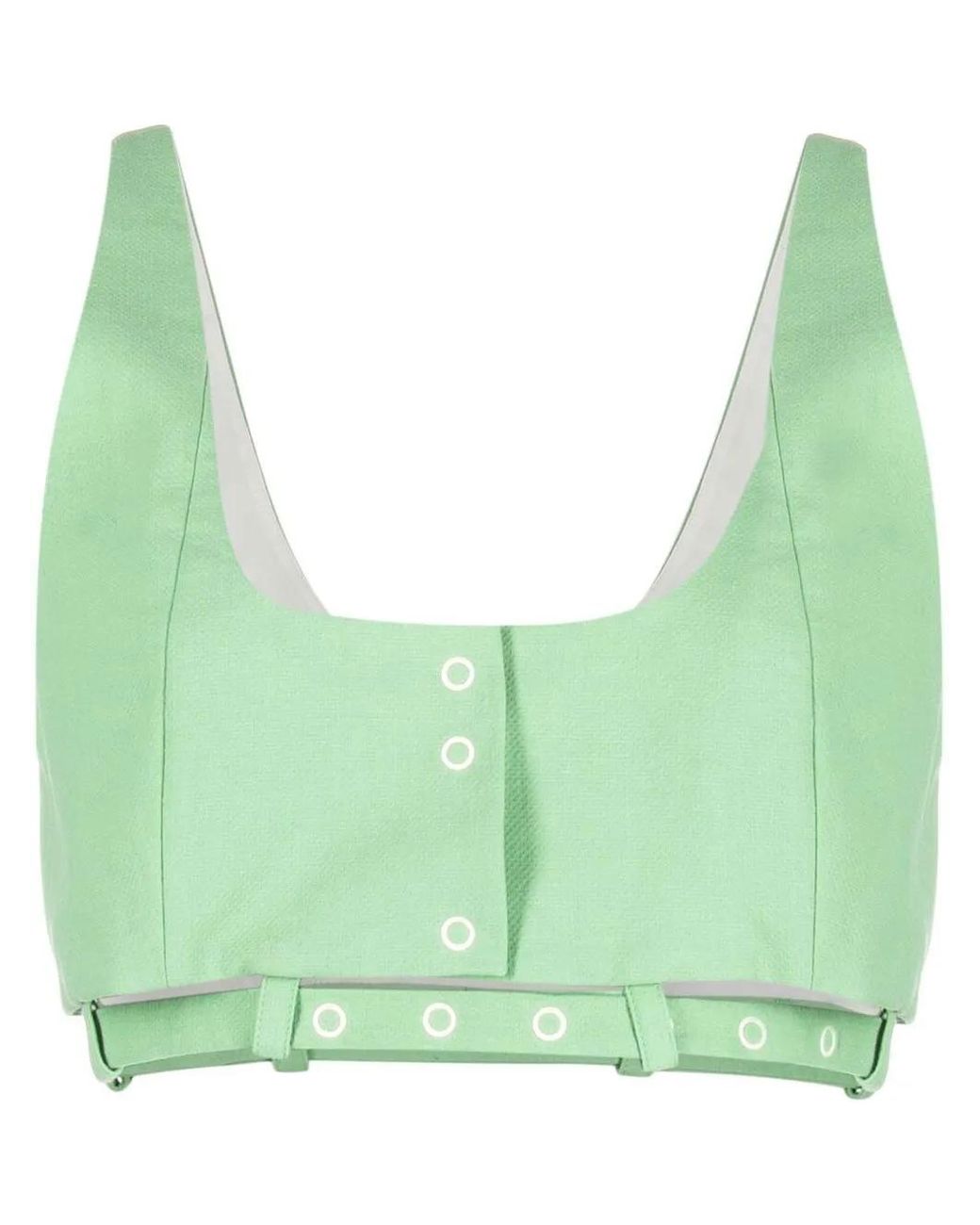 Ganni Green Ganni Organic Cotton Crop Top