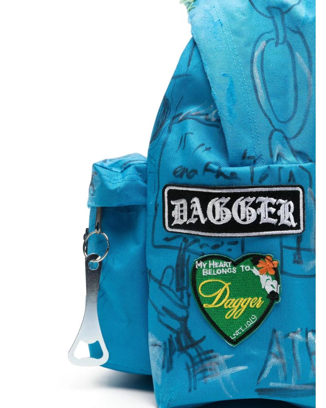DAGGER Blue X Eastpak Patch-Detail Graffiti-Print Backpack for men