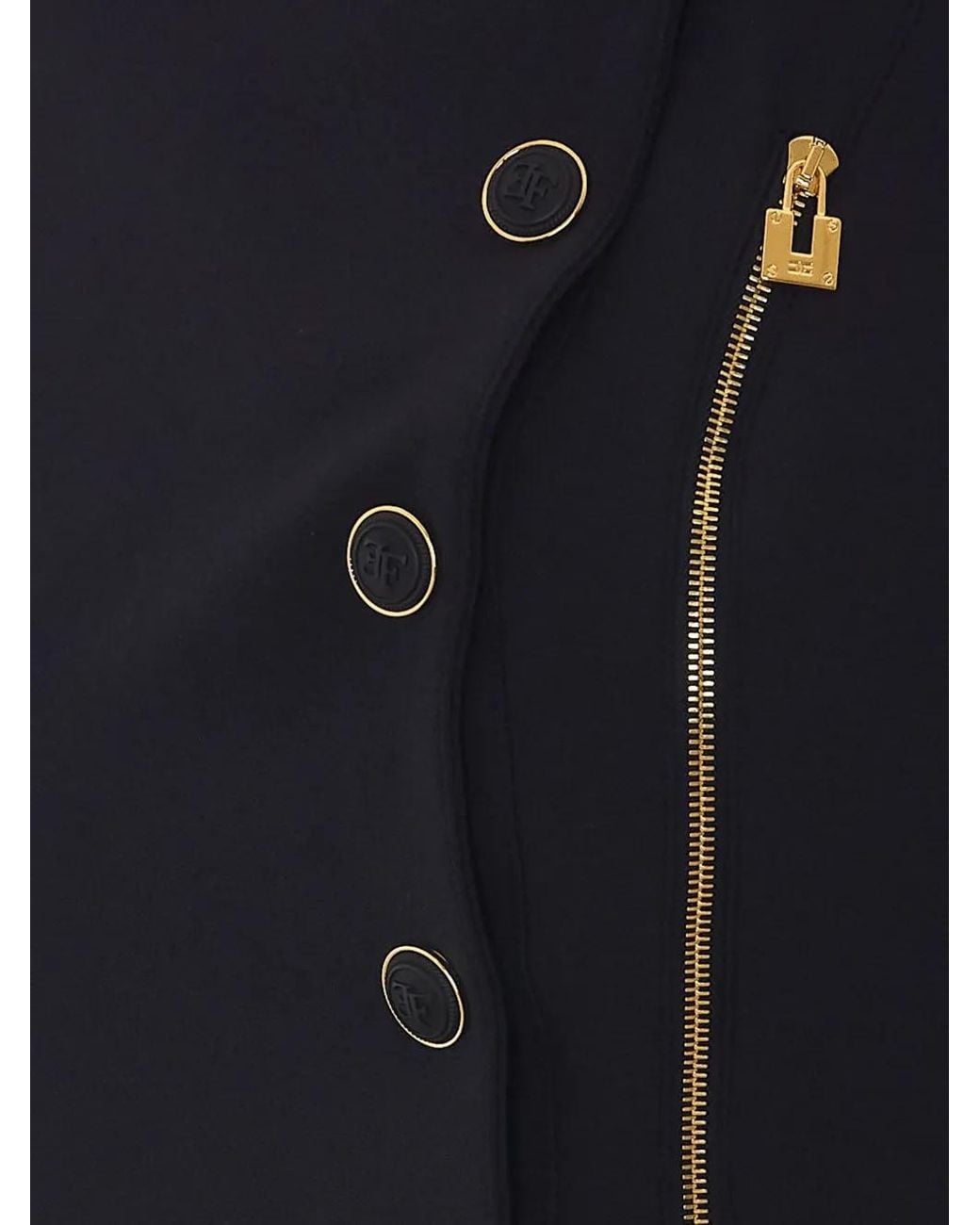Elisabetta Franchi Blue Veste À Bordure Volantée