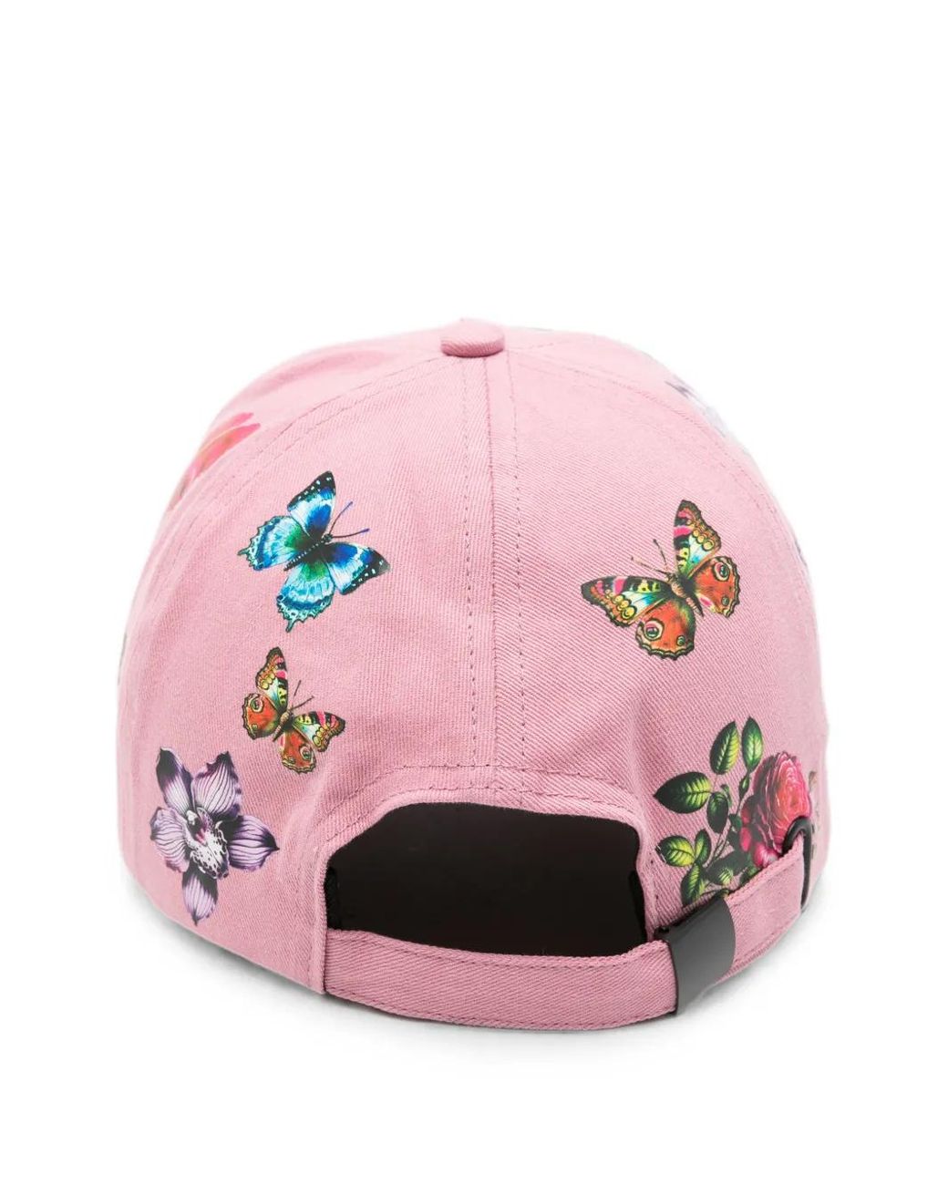 Versace Jeans Couture Pink Butterfly-Print Logo-Patch Baseball Cap