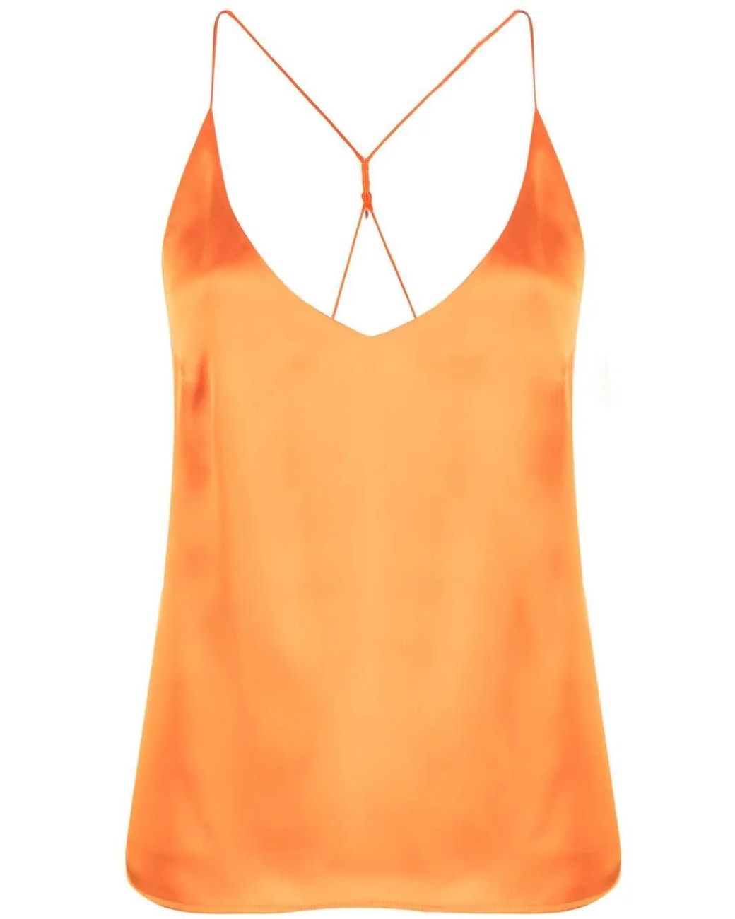 Blanca Vita Orange Caraco Satiné À Fines Bretelles