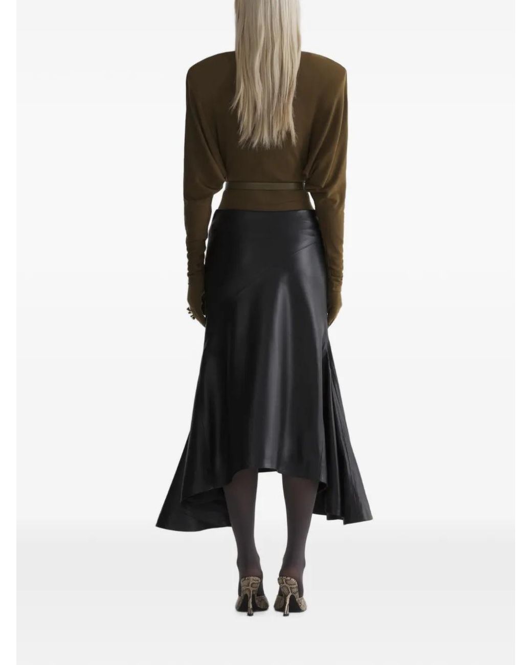 Mugler Black Batsleeves Polo Bodysuit