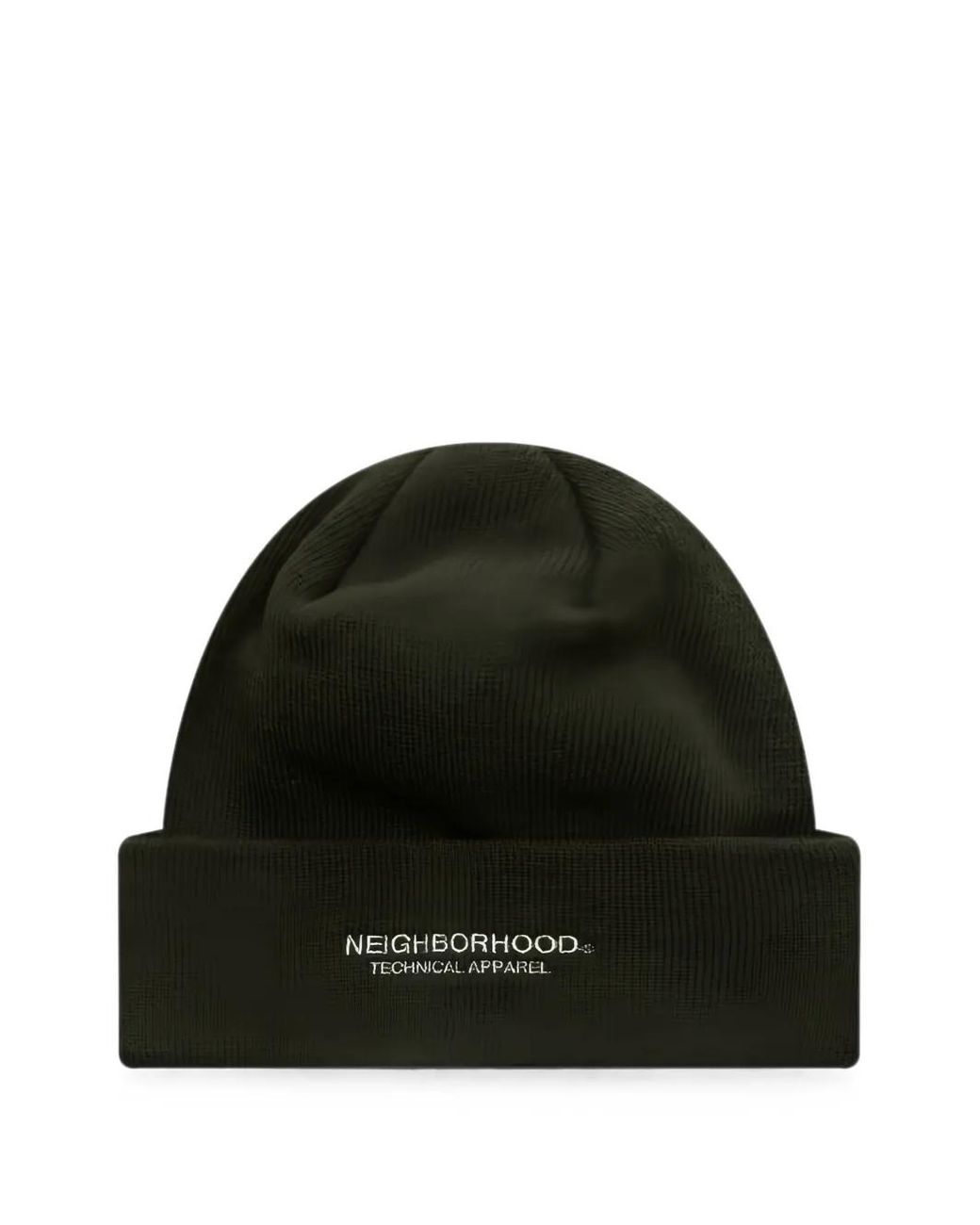 Neighborhood Black Logo-Embroidered Beanie Hat for men