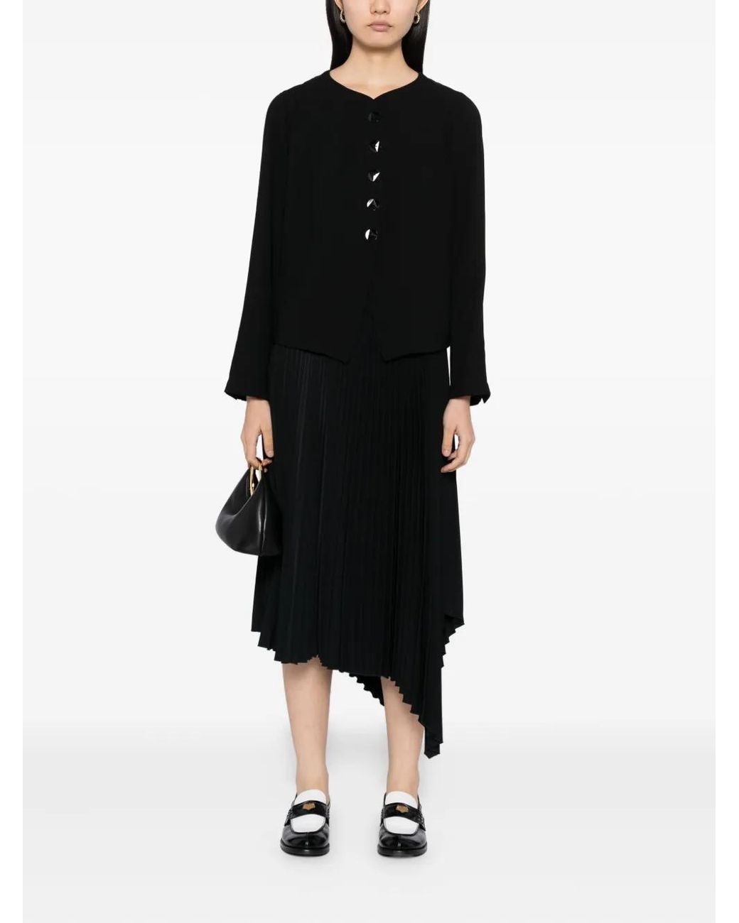 Agnes B. Black Button-Up Blouse