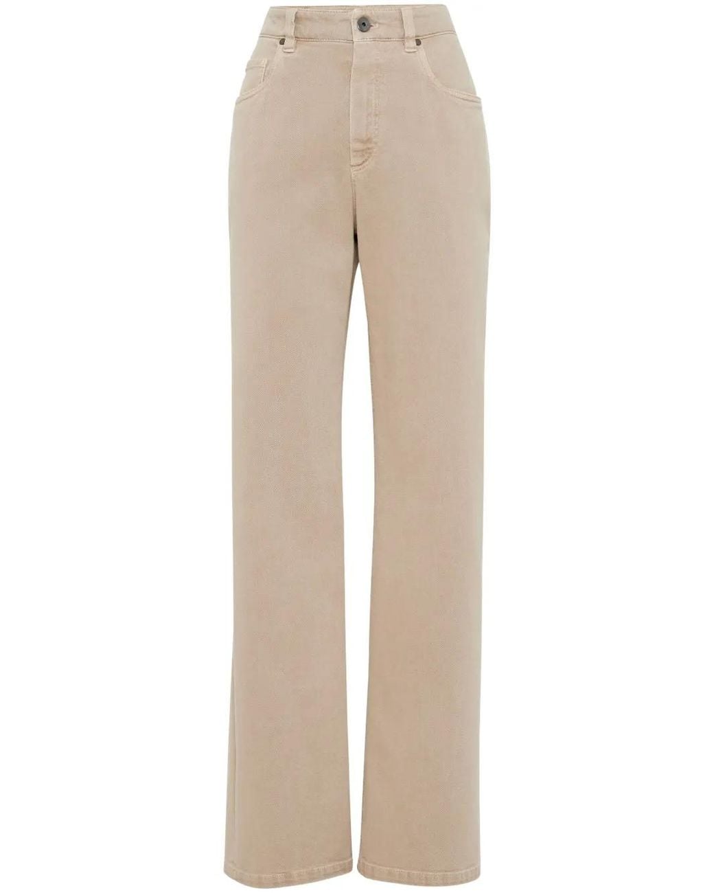 Brunello Cucinelli Natural Straight-Leg Jeans