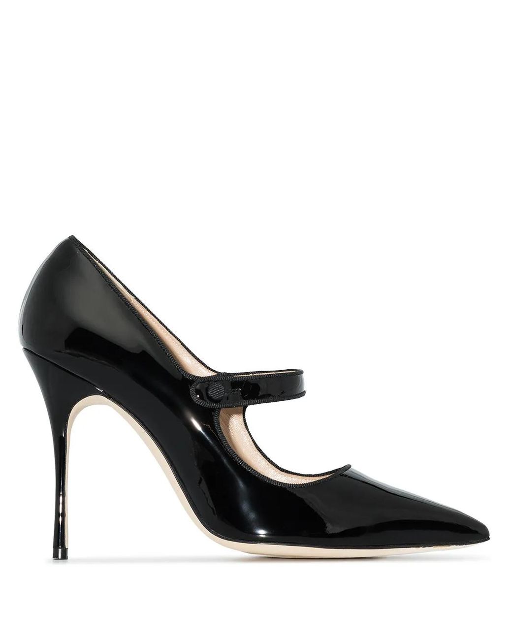 Manolo Blahnik Black Campari New Patent Leather Ponted Toe Pumps