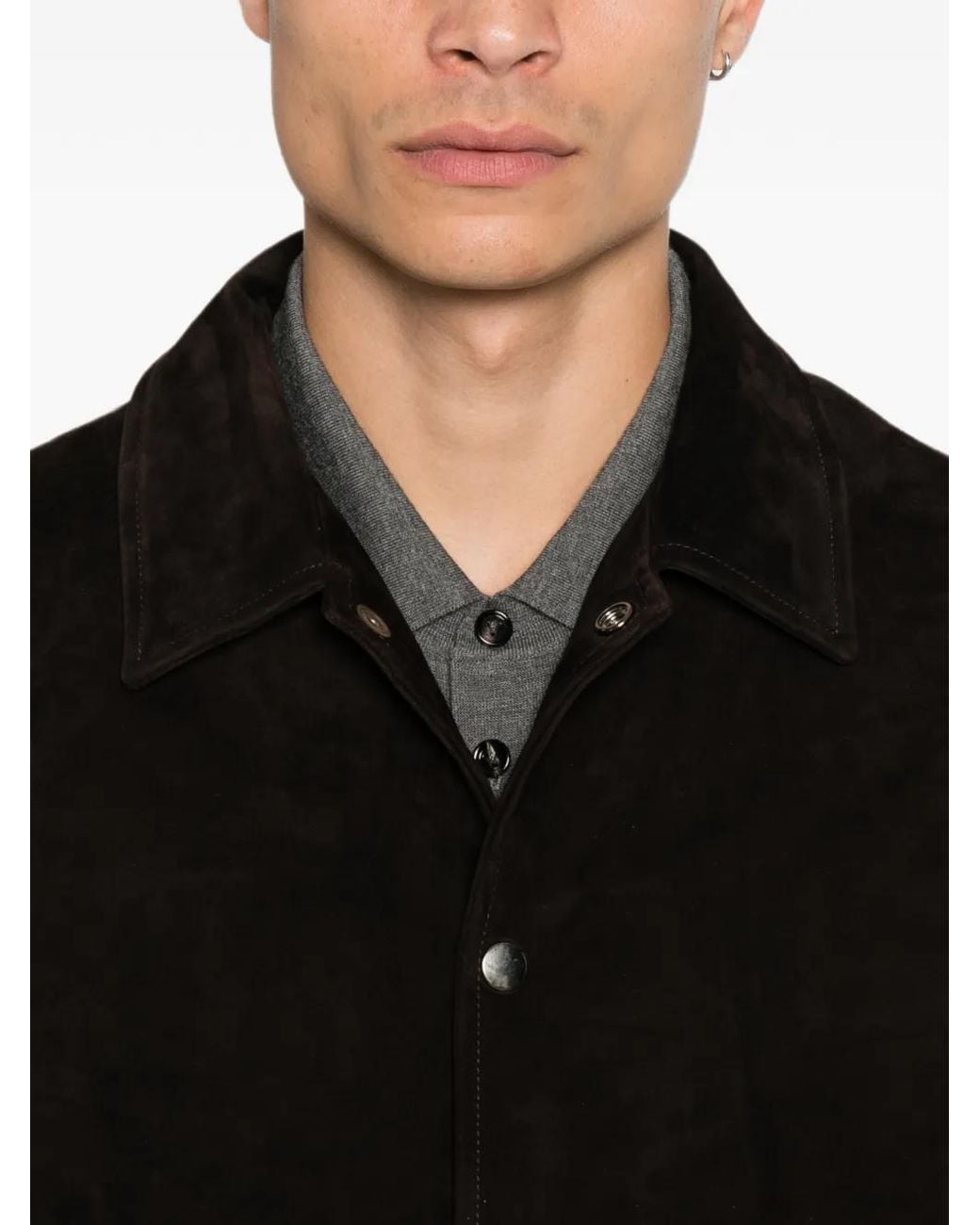 Giorgio Brato Black Veste En Daim À Manches Longues for men