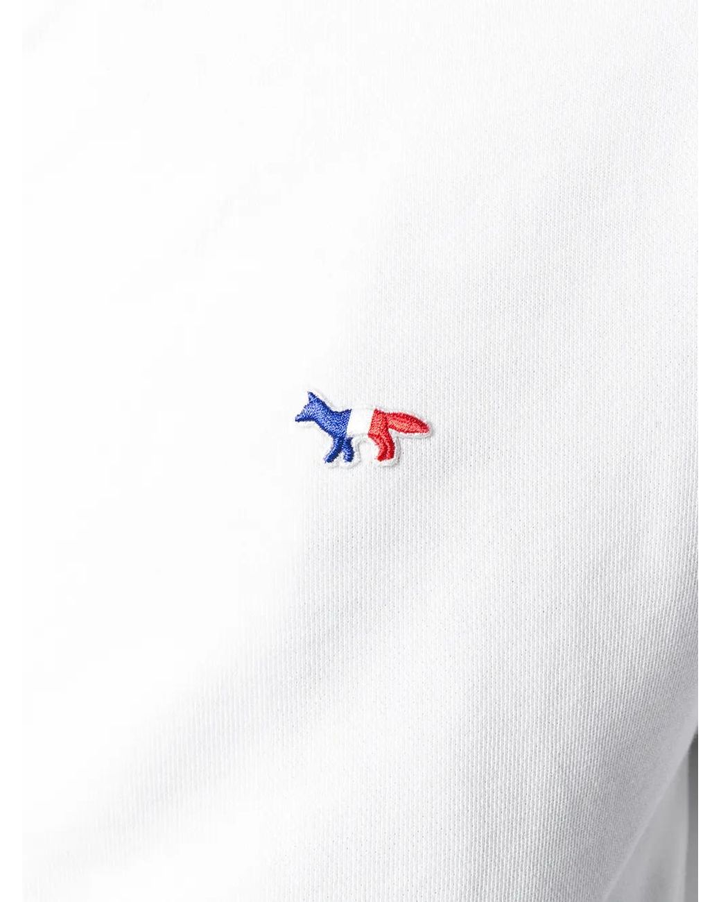 Maison Kitsuné White Maison Kitsuné Tricolour Fox Zip Hoody for men