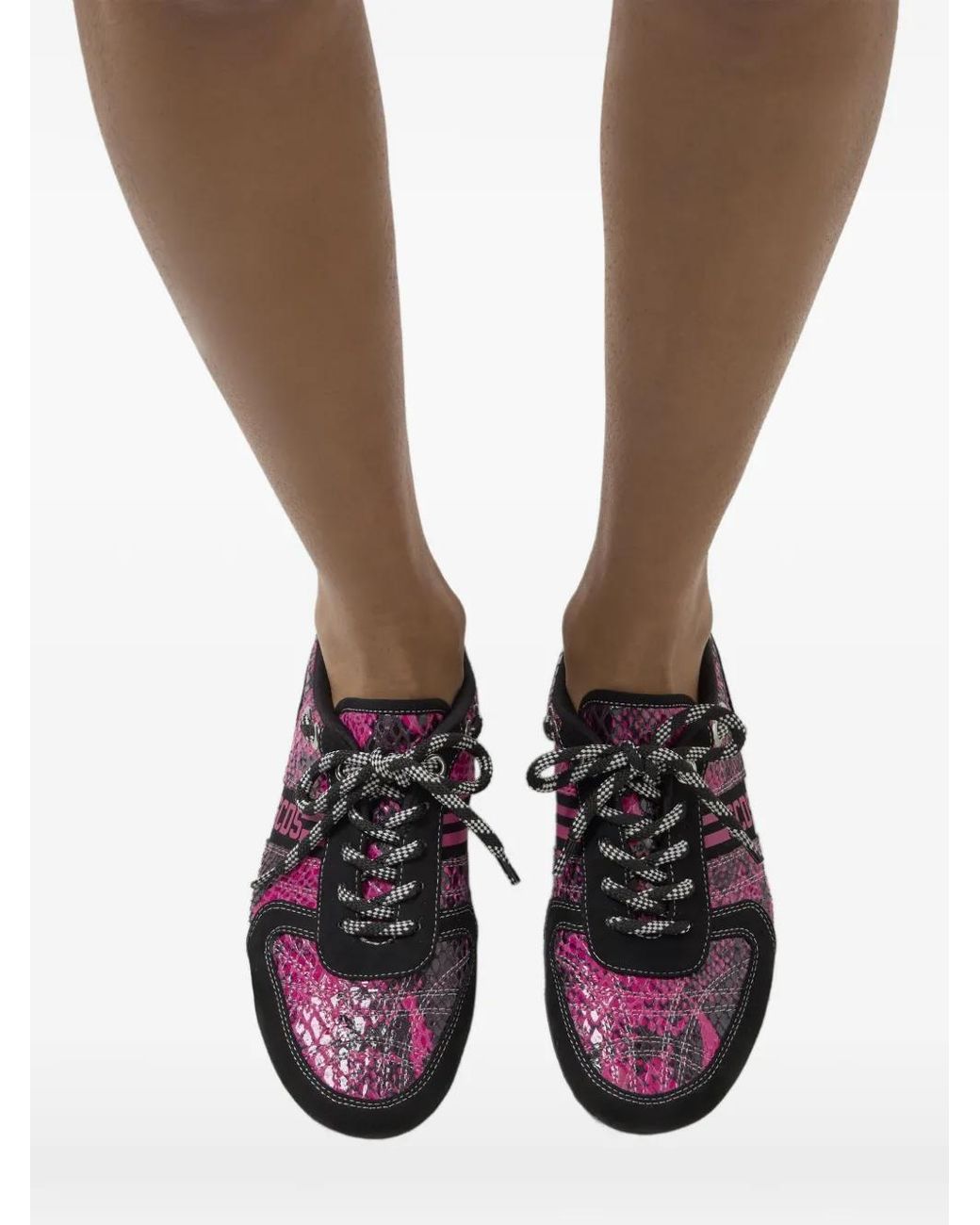 Gcds Purple Snakeskin-Print Sneakers