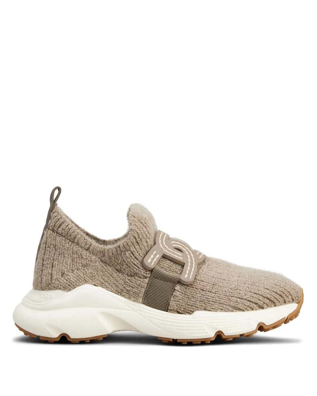 Tod's Natural Kate Knit Sneakers With Chain