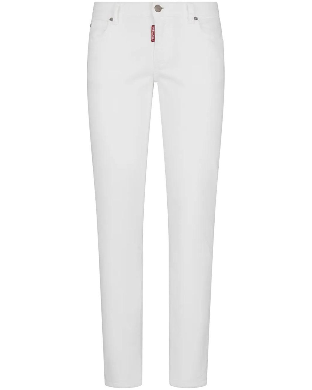 DSquared² White Low-Rise Slim-Cut Jeans