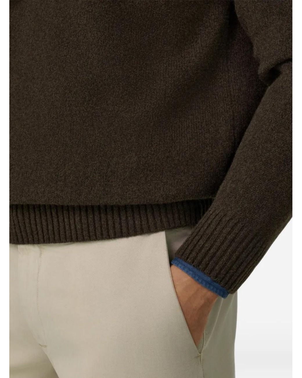 Boggi Brown Crew Neck Jumper for men