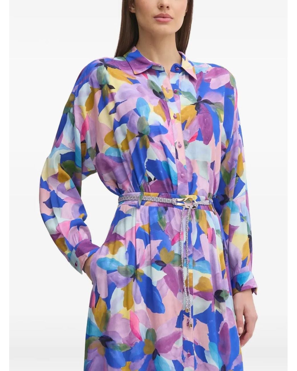 La Petite Francaise Blue Cheryl Floral Shirt