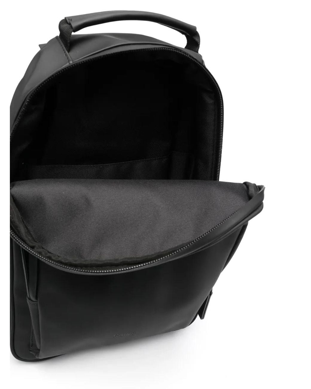 Rains Black Front-Zip Pocket Backpack