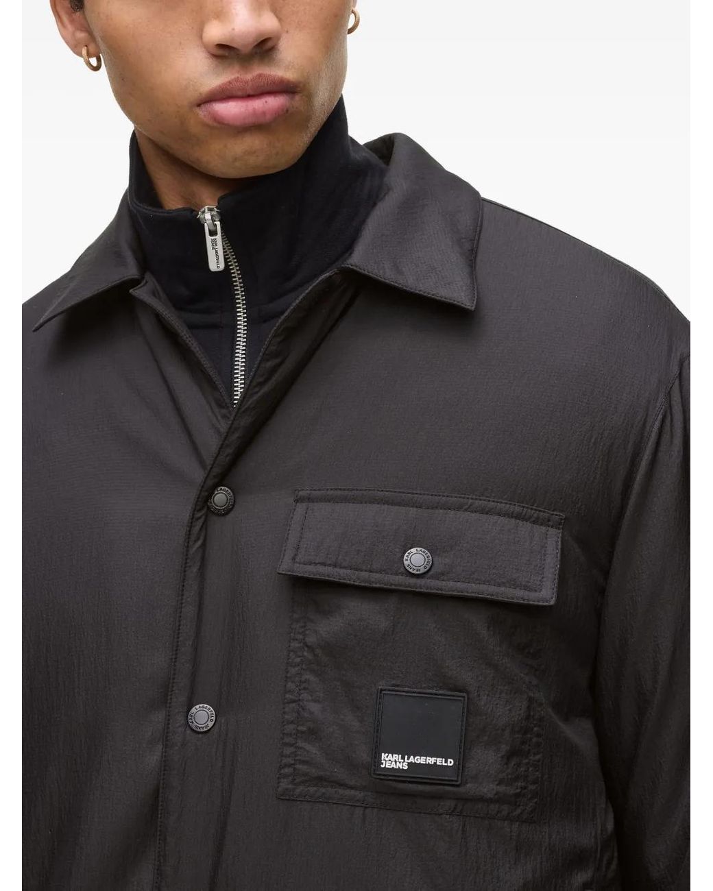 Karl Lagerfeld Black Button-Fastening Jacket for men